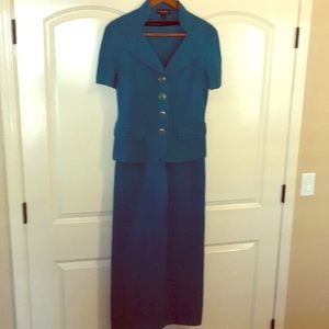 ST. JOHN Teal Pant Suit